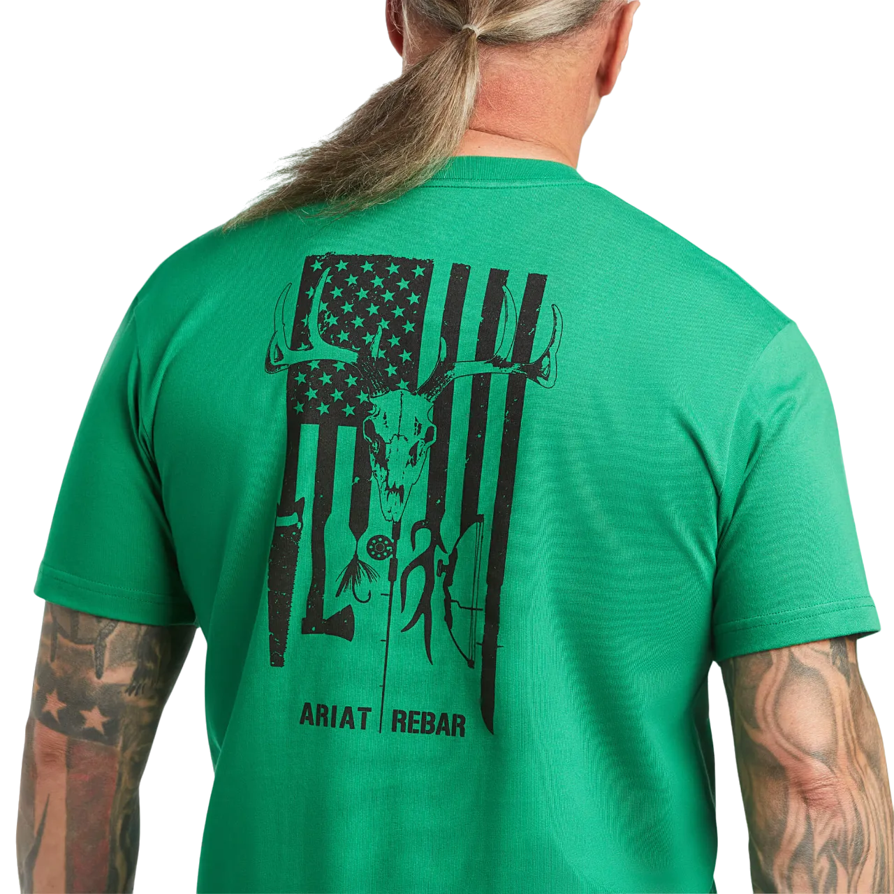 Ariat Men's Rebar Cotton Strong American Outdoors Green T-Shirt
