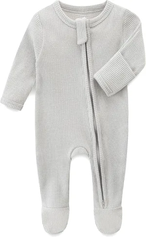 Baby Footies with Mittens, Infant 2-Way Zip Organic Cotton Jumpsuit