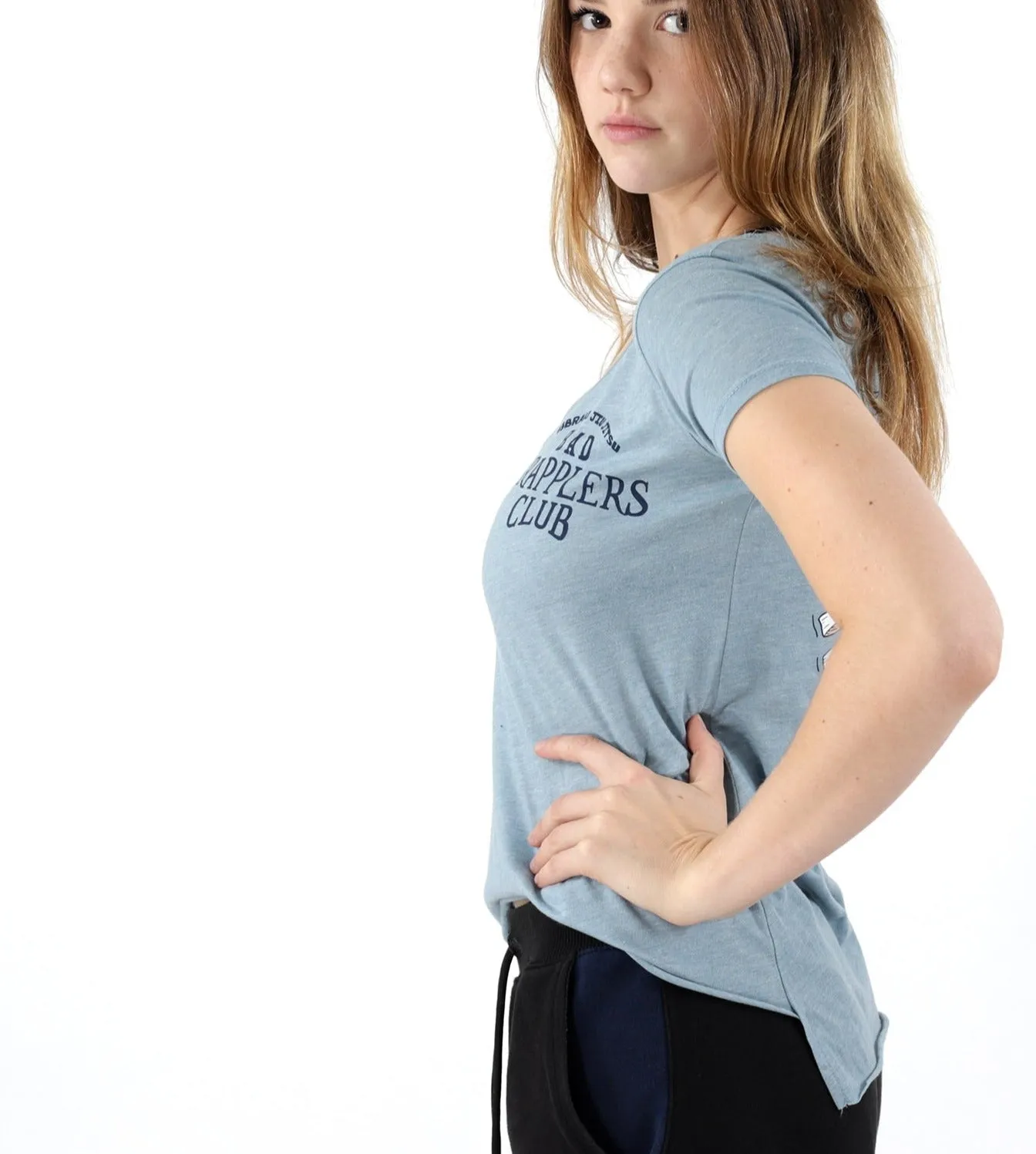 BAD GRAPPLERS CLUB Women's Tee - Pale Blue