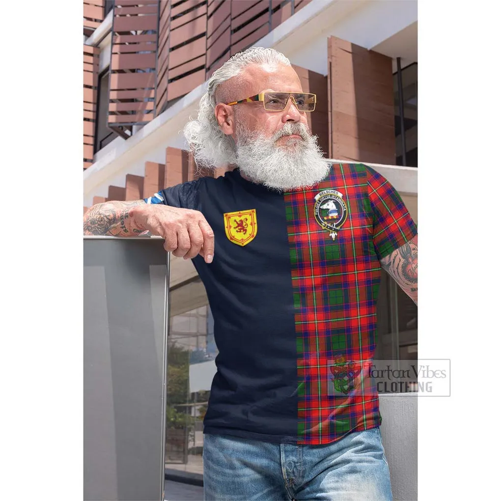 Belsches Tartan Cotton T-shirt Alba with Scottish Lion Royal Arm Half Style