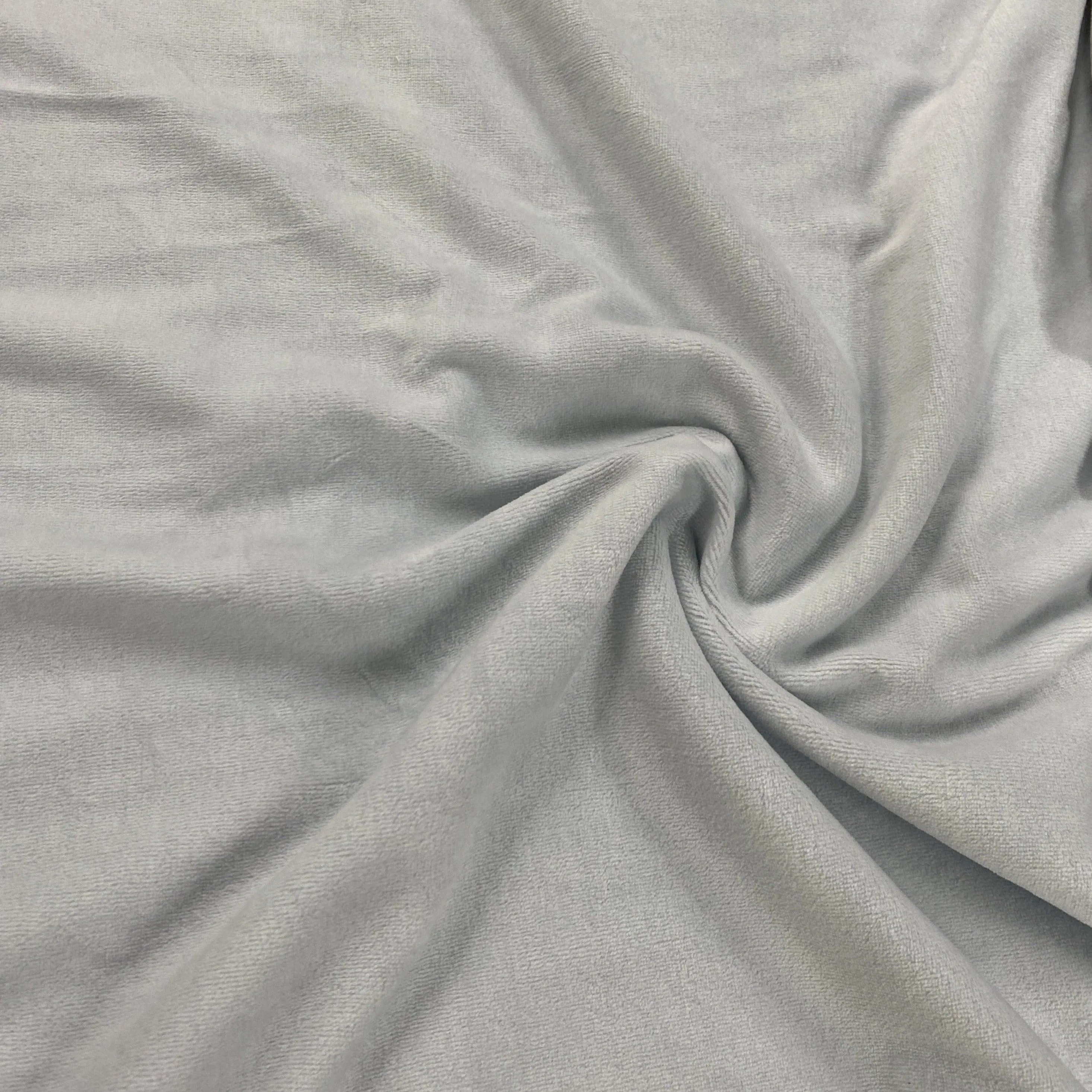 Blue Wisp Organic Cotton Velour Fabric