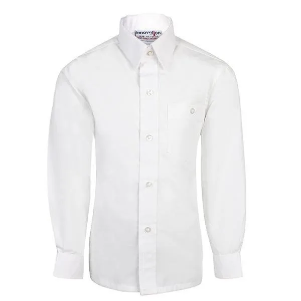 BOYS WHITE LONG SLEEVE PACKET SHIRT