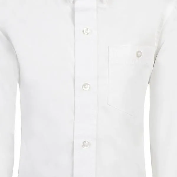 BOYS WHITE LONG SLEEVE PACKET SHIRT