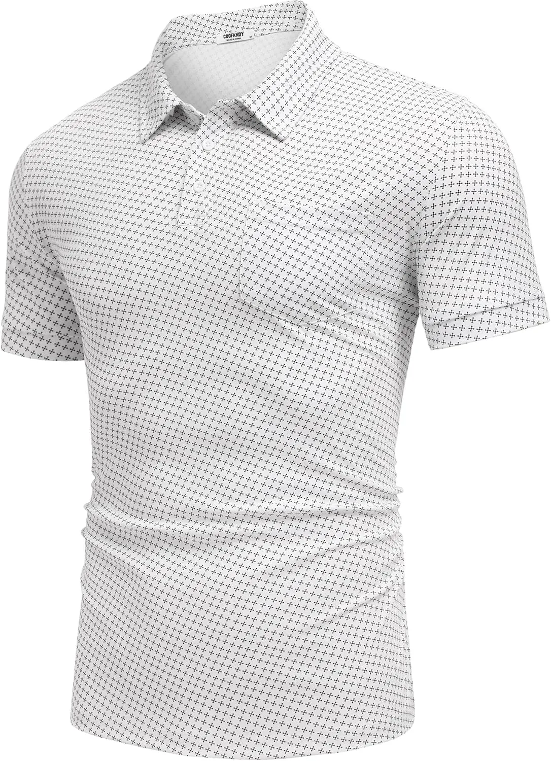 COOFANDY Men's Polo Shirts Short Sleeve Print Performance Golf Shirts Fashion Casual Beach Collared T-Shirts
