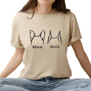 Custom Dog Mom Shirt for Women, Personalized Pet Name Tee, Custom Dog Breeds Graphic Tee, Dog Lover Gift for Dog Moms and Grandmas, Unique Dog Ears T-Shirt, New Dog Owner Outfit, Funny Dog Mama Sweatshirt for Special Occasions (A1) T-Shirt)