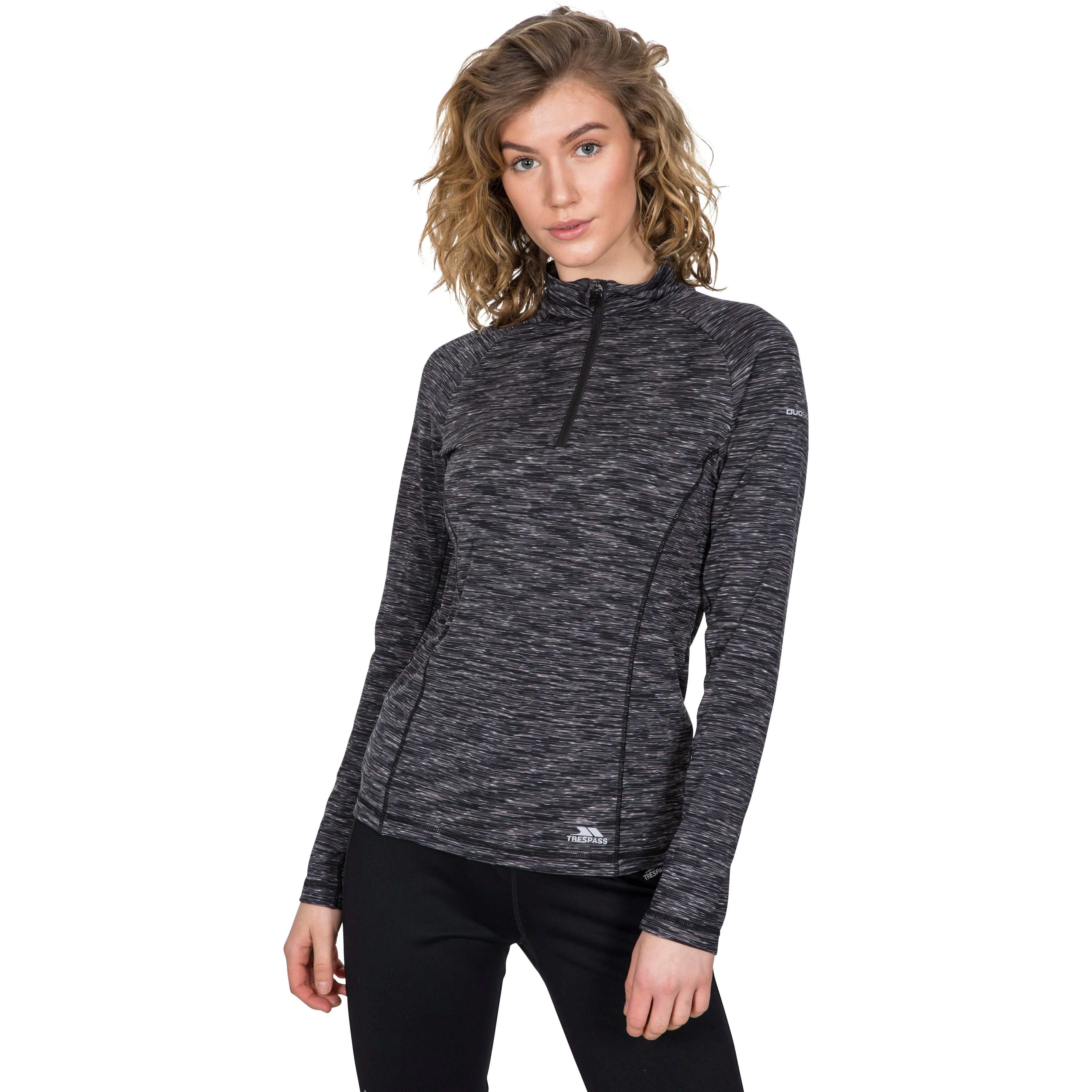 Edith Women's Long Sleeve Active Top - Grey Marl