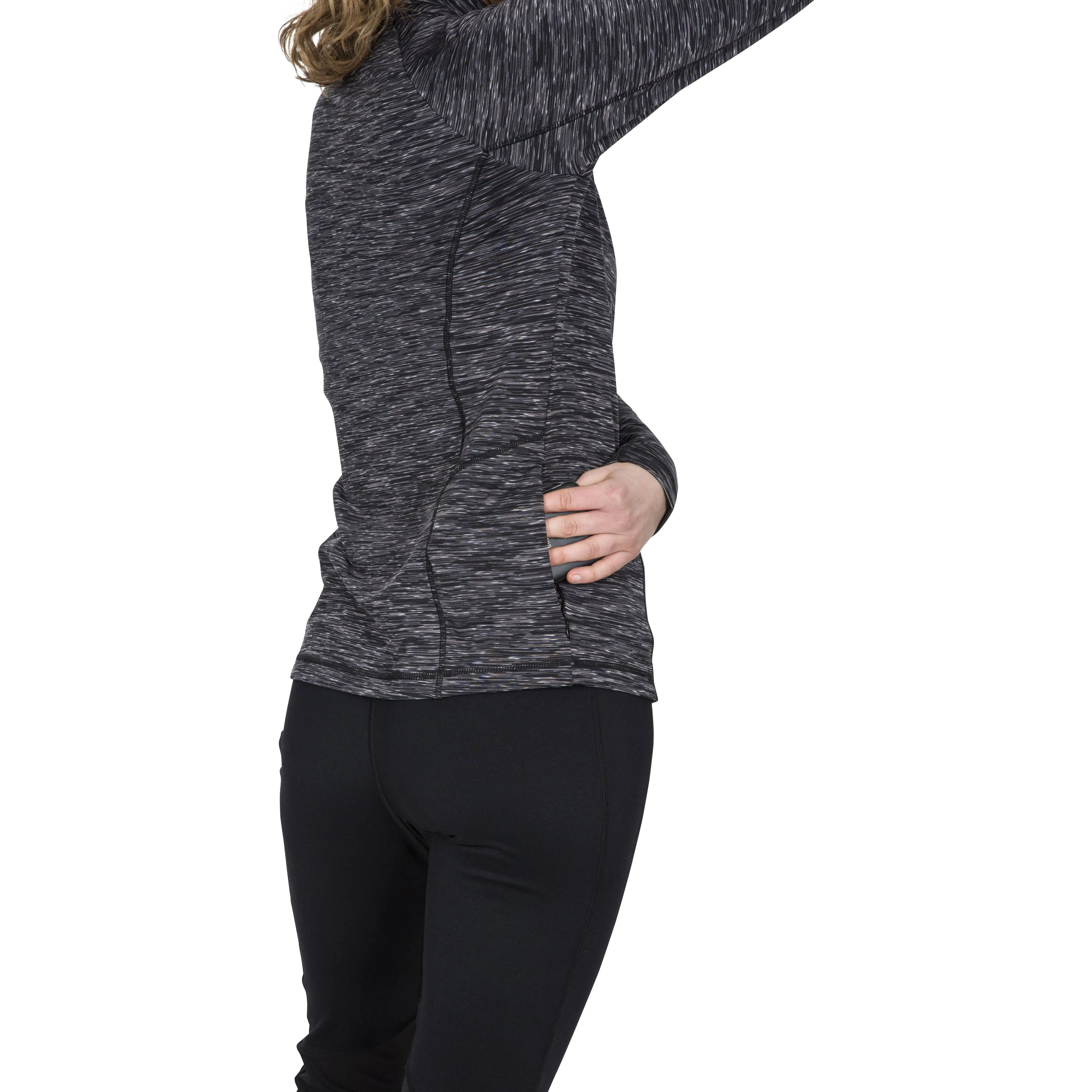 Edith Women's Long Sleeve Active Top - Grey Marl