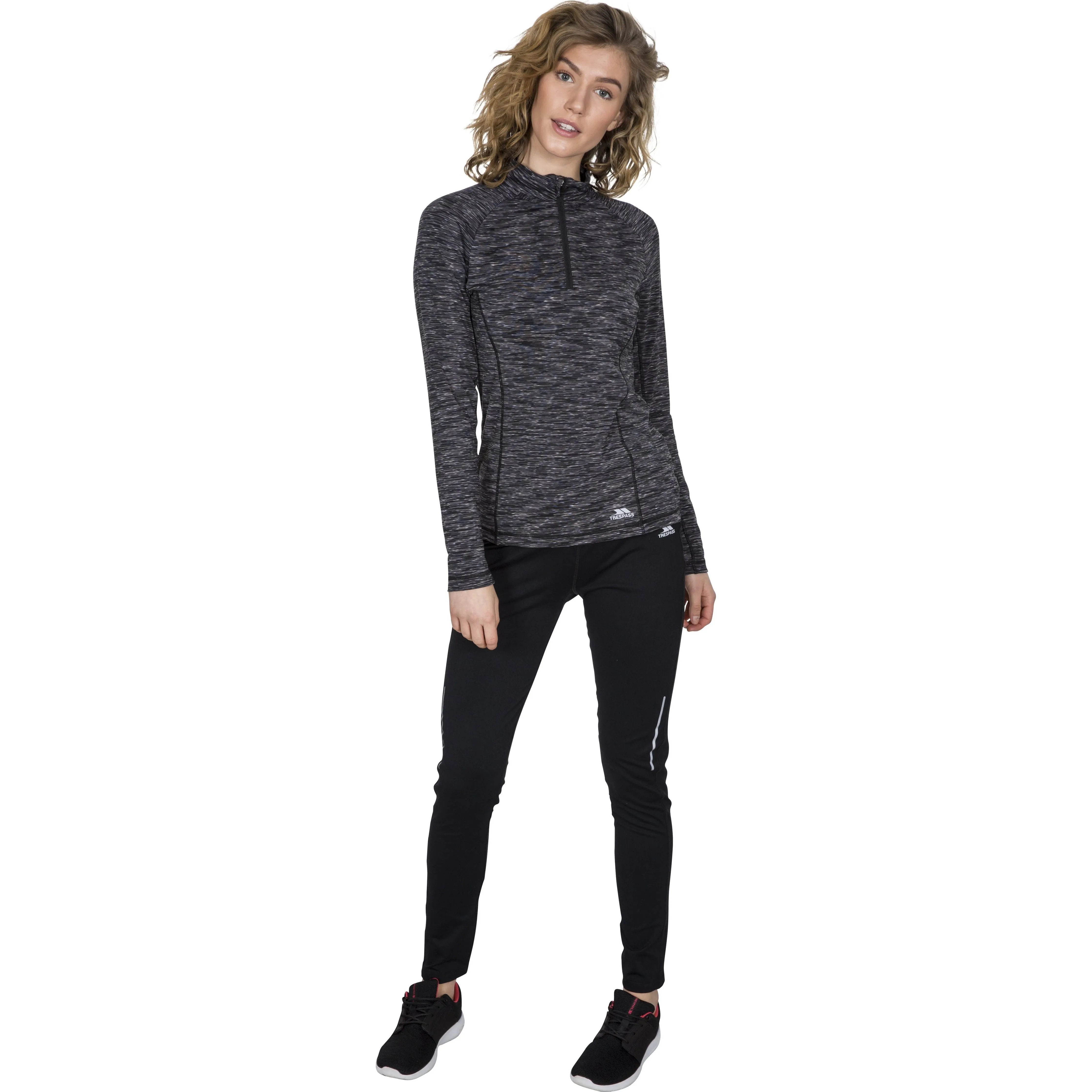 Edith Women's Long Sleeve Active Top - Grey Marl