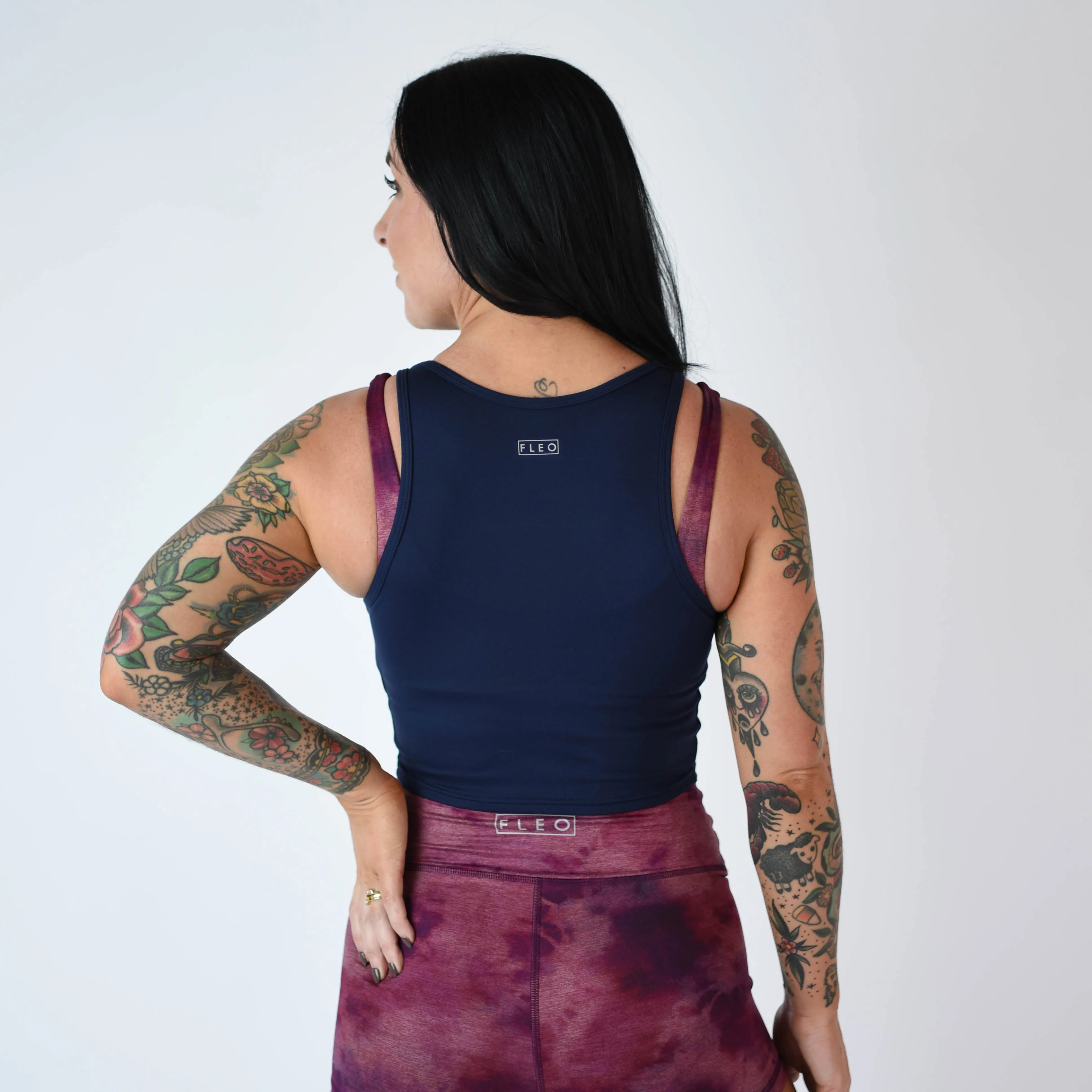 FLEO Tempo Crop Tank - Classic Navy