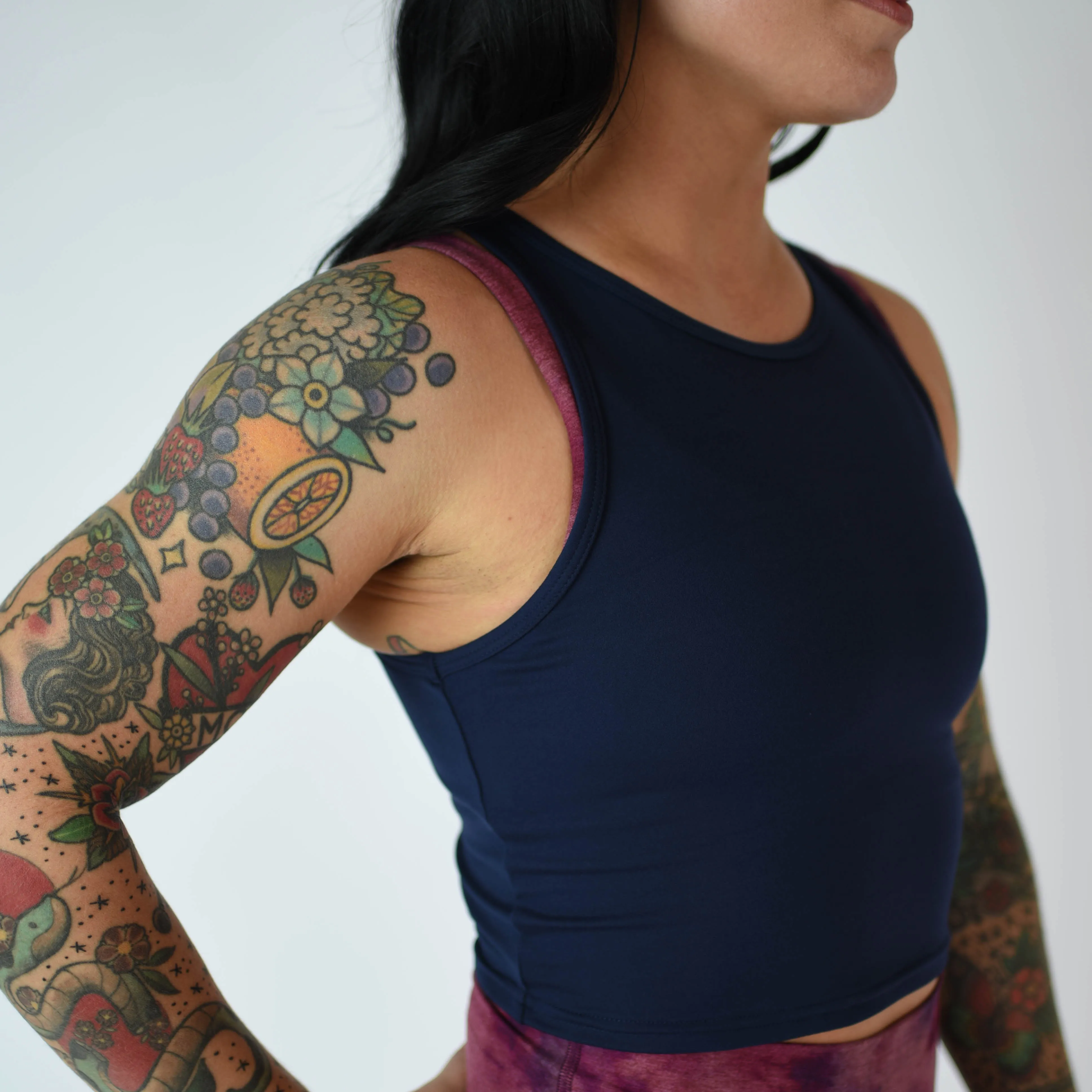 FLEO Tempo Crop Tank - Classic Navy