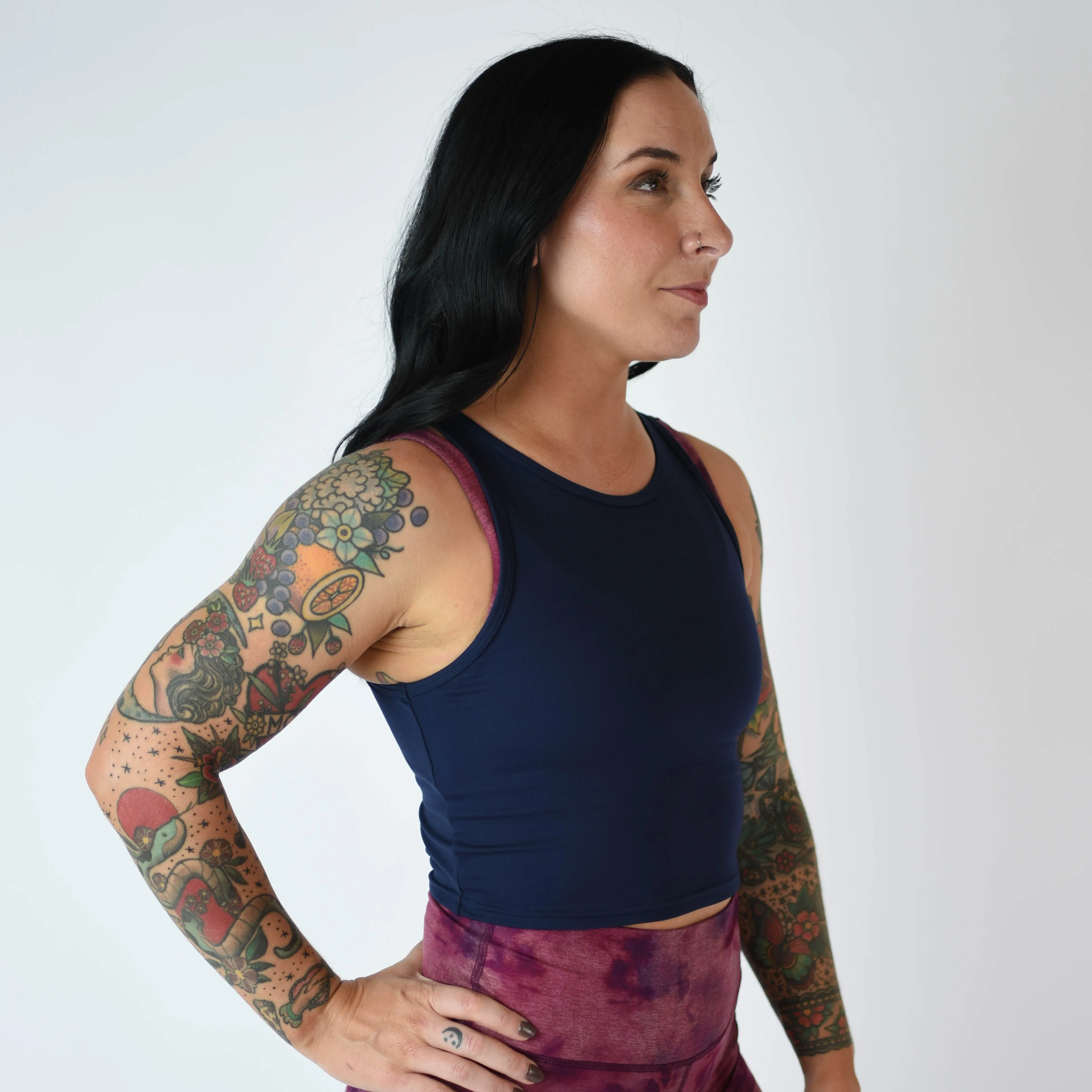FLEO Tempo Crop Tank - Classic Navy