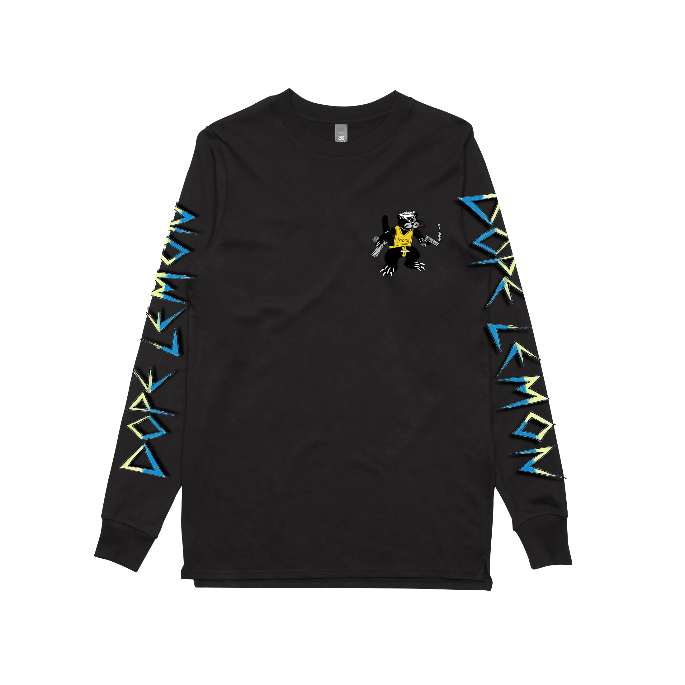 Gun Cat / Black Longsleeve T-shirt