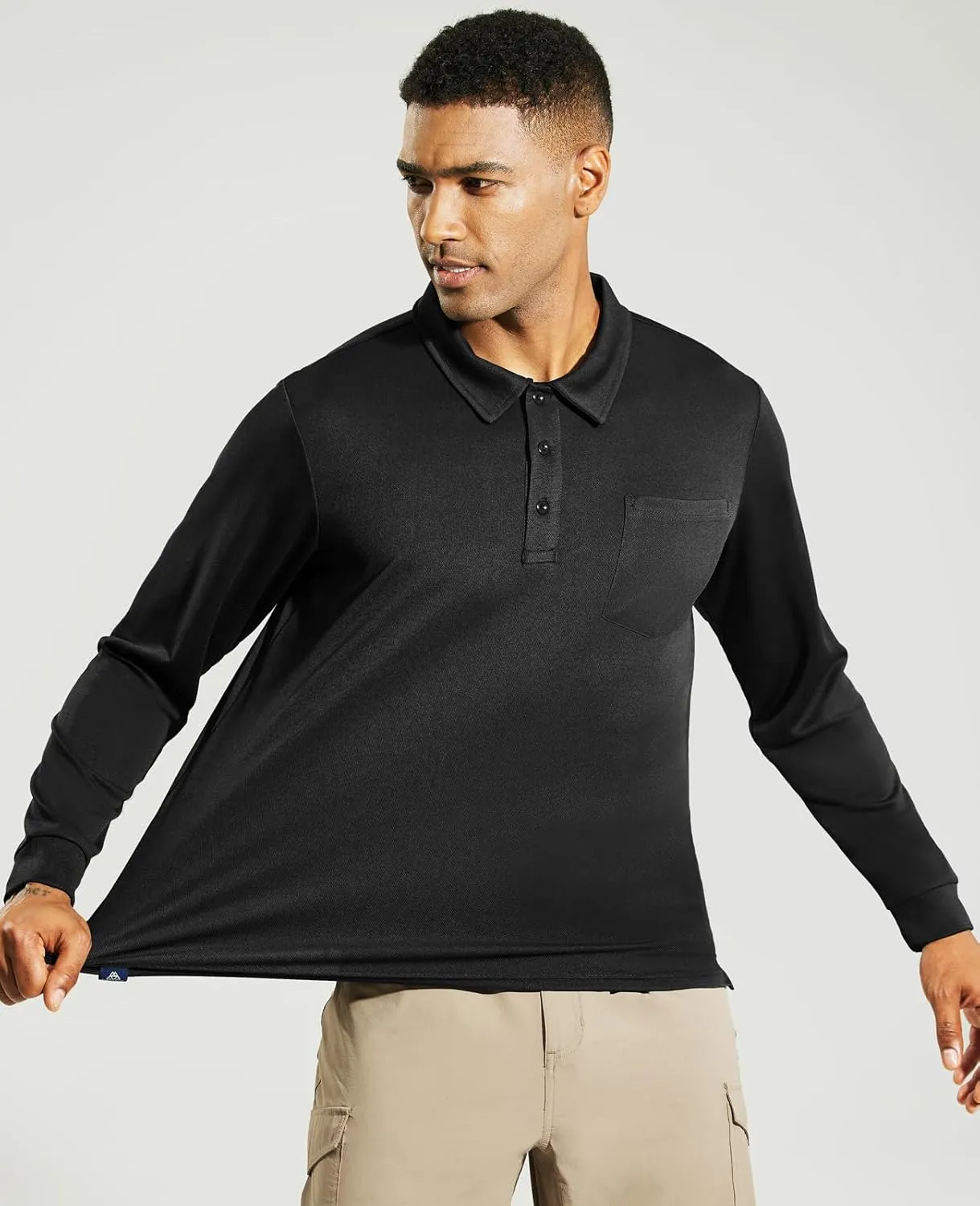 Haimont Men's Polo Shirts Golf Long Sleeve Lightweight Polyester Collared Tshirt Moisture Wicking Regular Fit