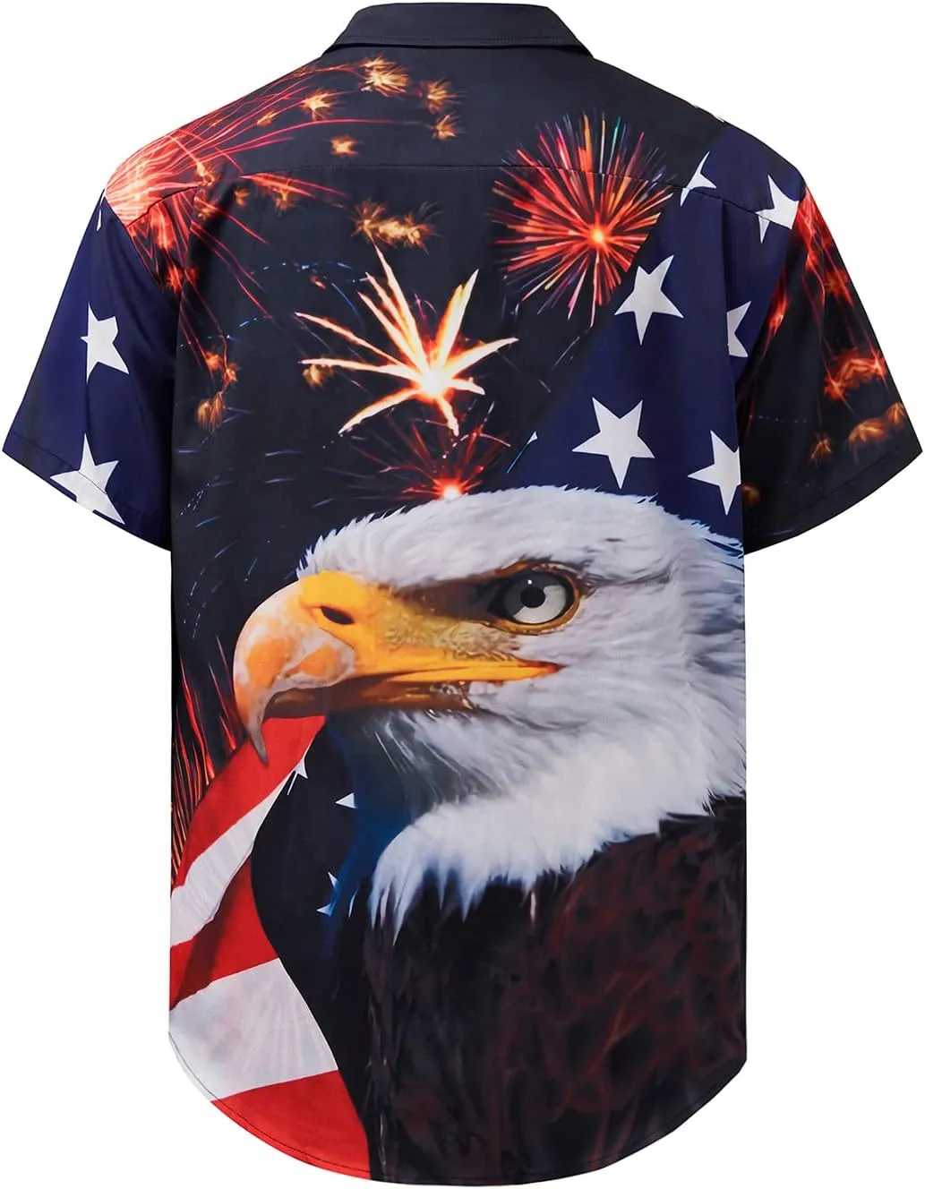 Hardaddy Men's Gongfu Rooster Chest Pocket Printed Short Sleeve Button Down Summer Casual Shirt