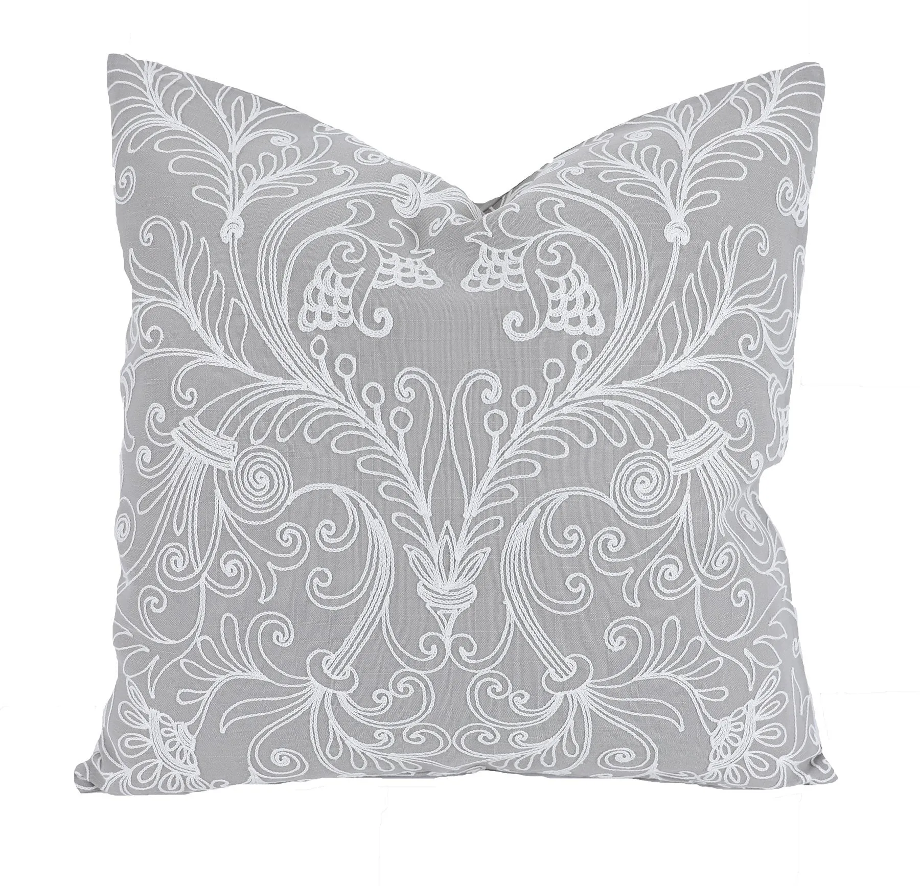 Jacquard Crewel Embroidered Feather Pillow