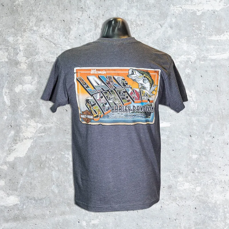 Lake Geneva Harley Davidson- Simple ADT Gray T-Shirt