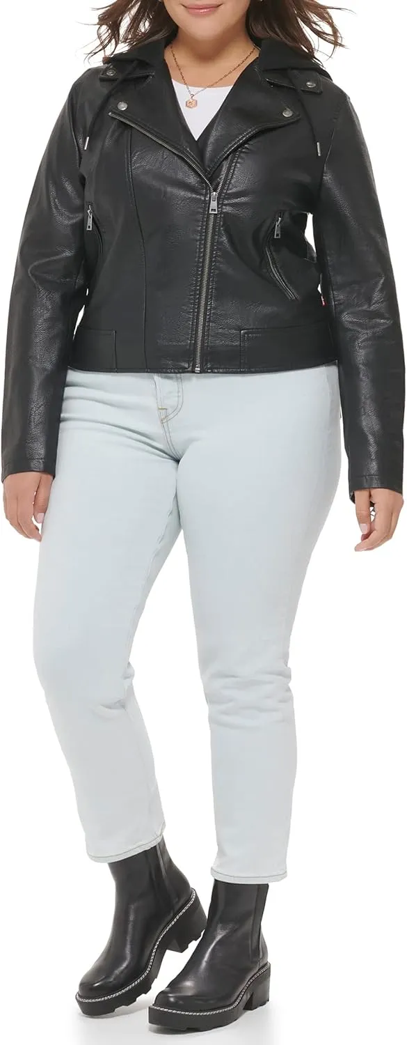 Levi's Women's The Classic Faux Leather Motorcycle Jacket (Regular & Plus Size)