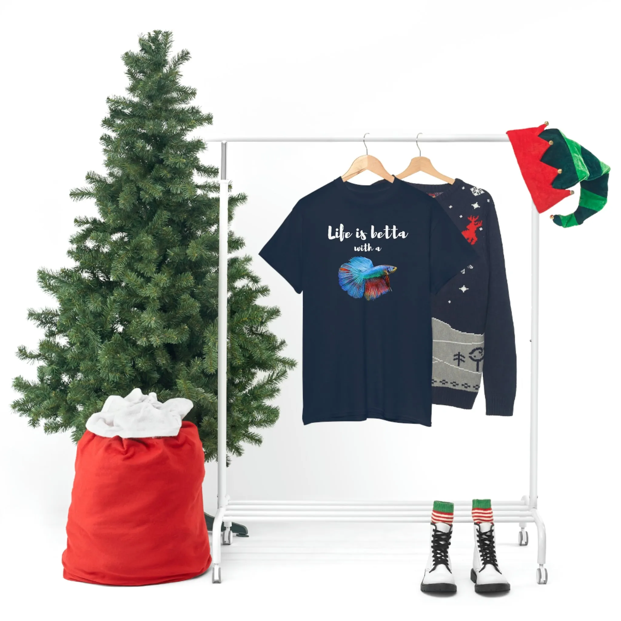 Life is Betta with a Betta Heavy Cotton T-Shirt