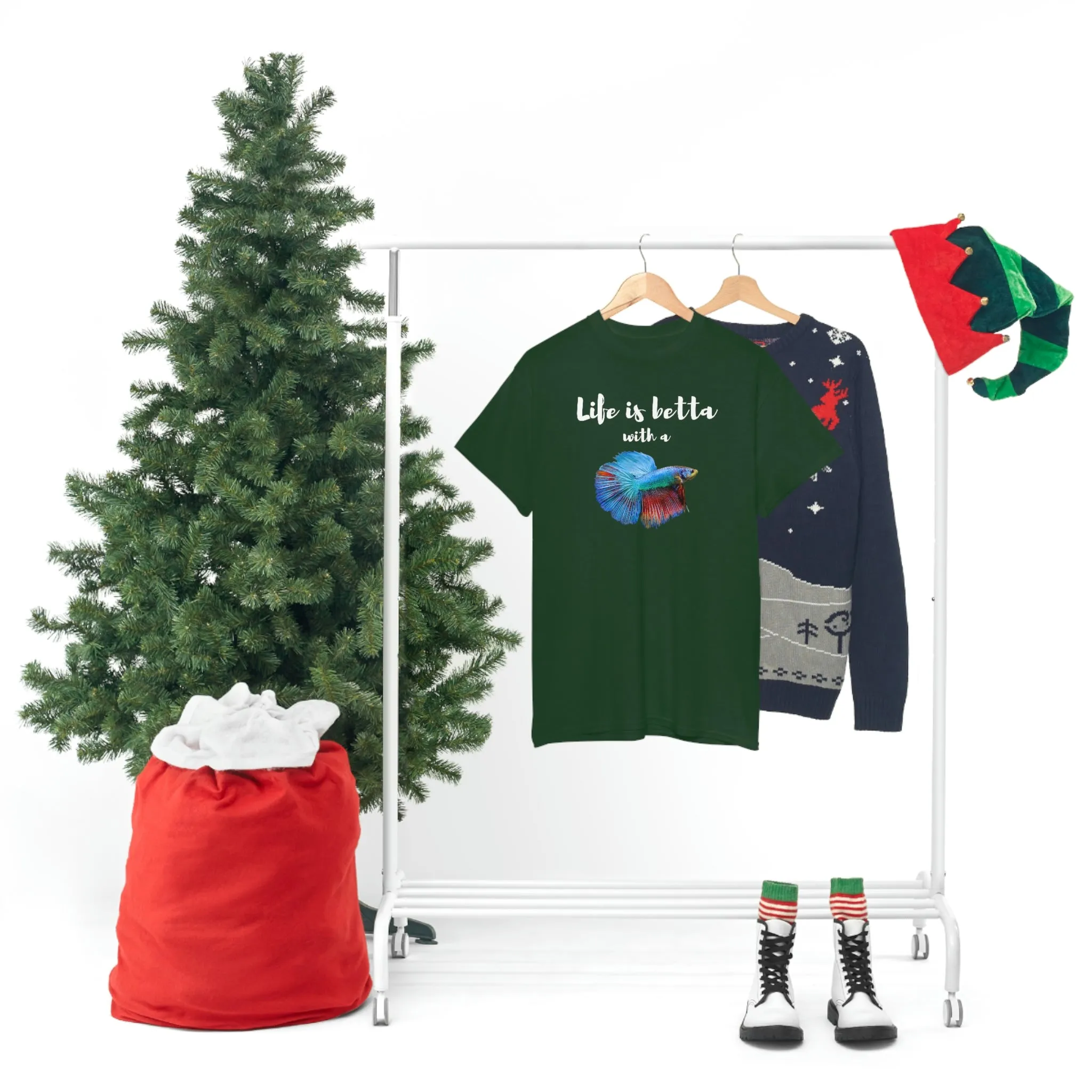 Life is Betta with a Betta Heavy Cotton T-Shirt