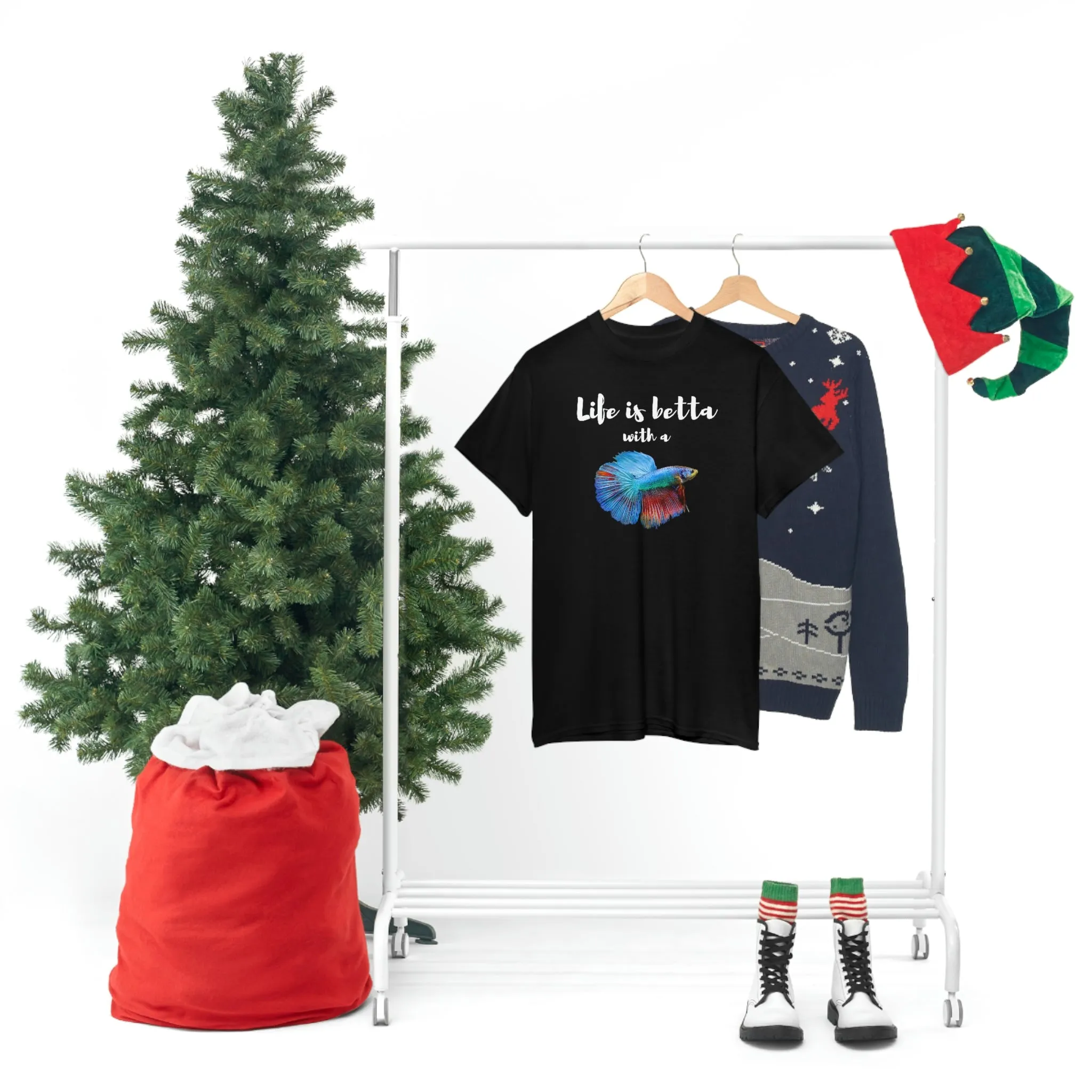Life is Betta with a Betta Heavy Cotton T-Shirt