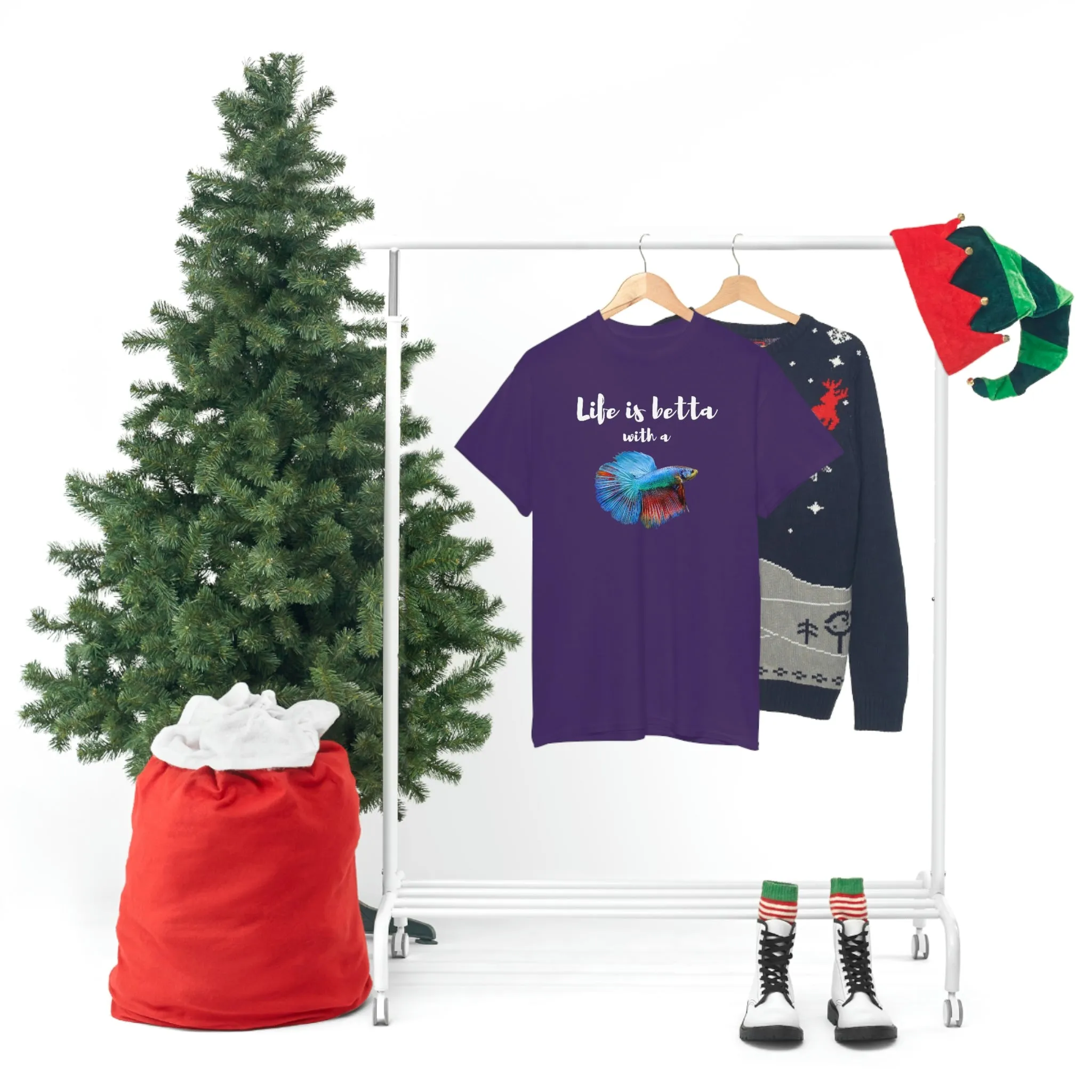 Life is Betta with a Betta Heavy Cotton T-Shirt
