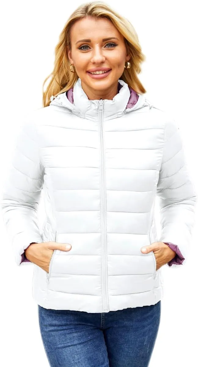Lightweight Puffer Jacket Womens Winter Coats with Hood Packable Down Jacket Women Quilted Coat