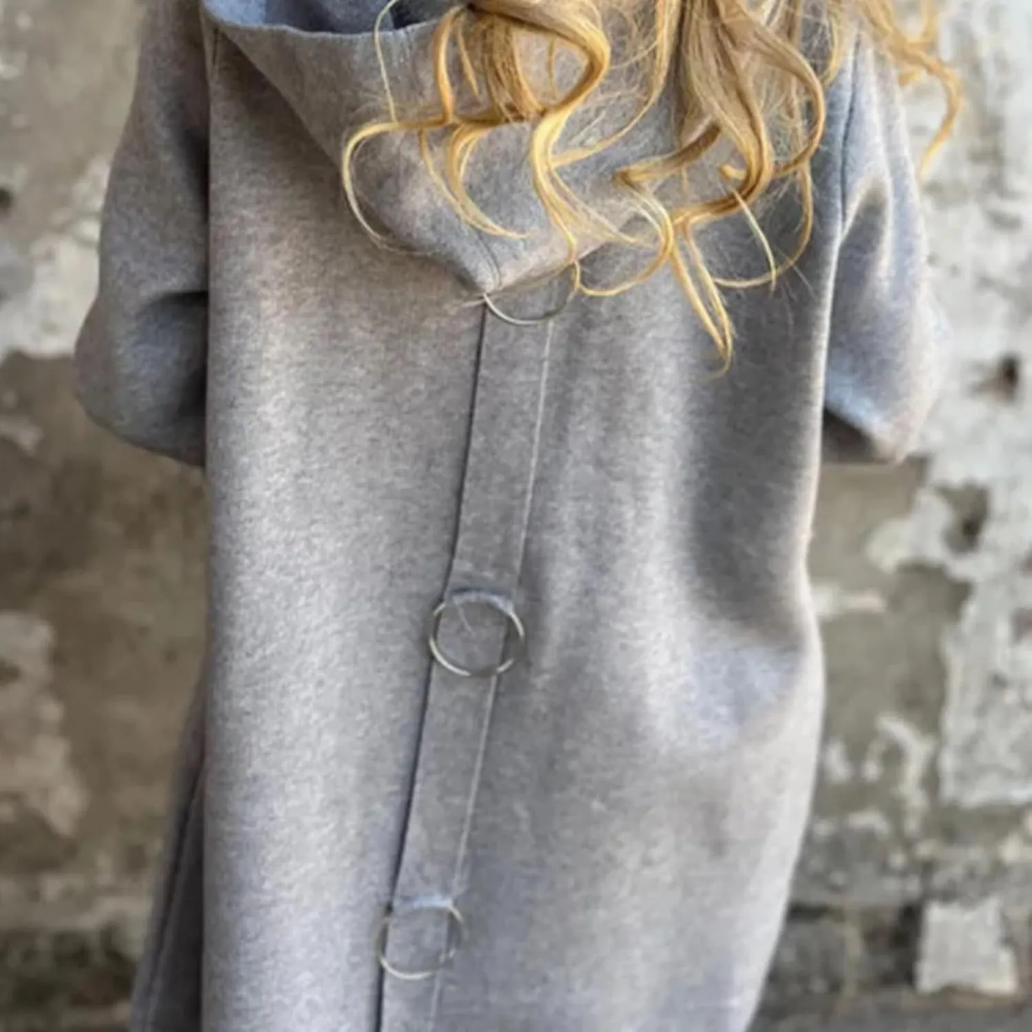 LONGLUAN Glamclothes Casual Single Breasted Hooded Jacket, Jasperbelly Hooded Jacket Womens Mid Length