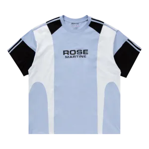 Martine Rose Oversized Panelled 'Blue/White/Black' T-Shirt, Blue