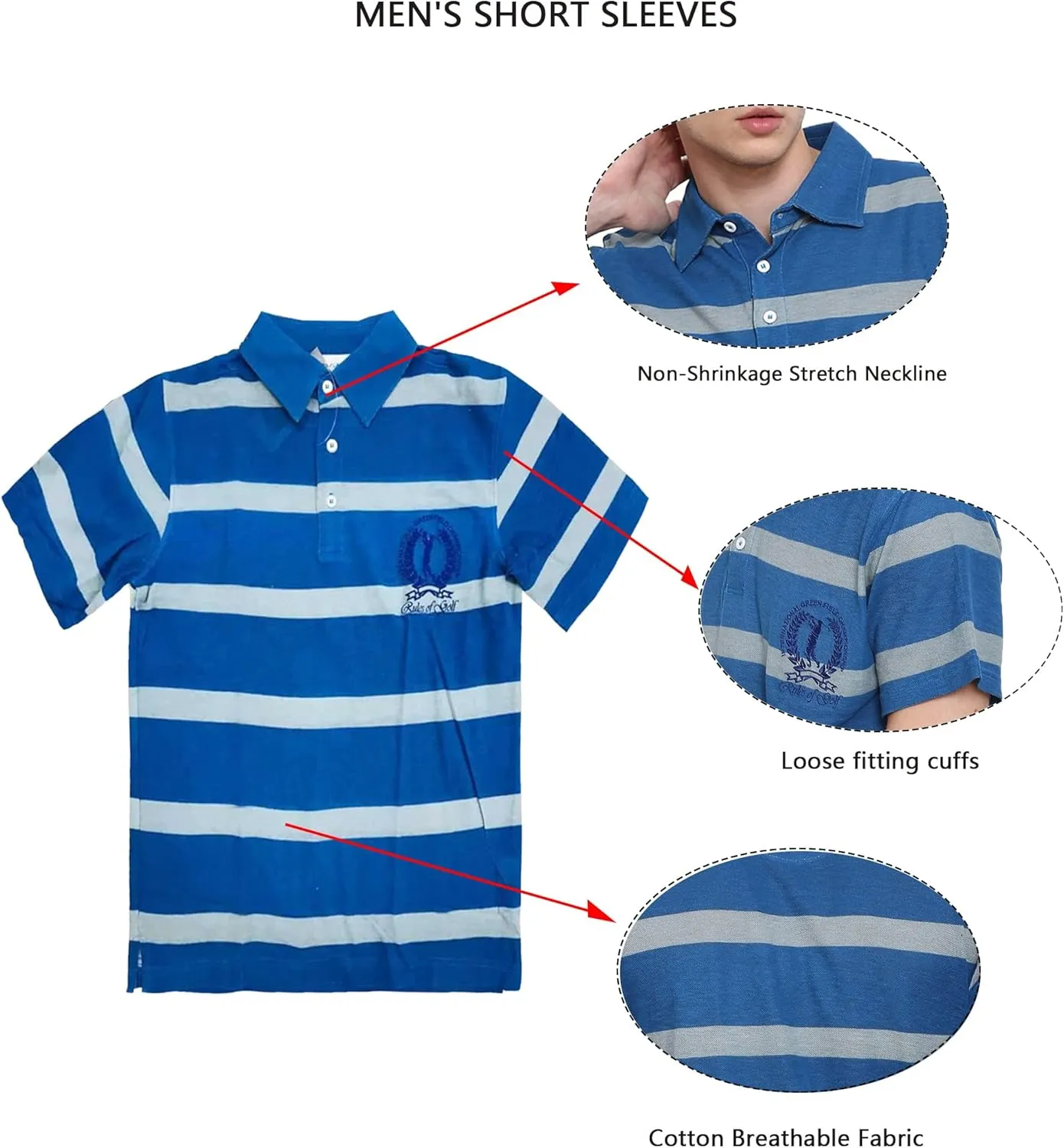 Men's Cotton Crew Neck T-Shirts, Breathable Loose Sleepwear Top, Casual Sports Short Sleeved TopsPack of 3