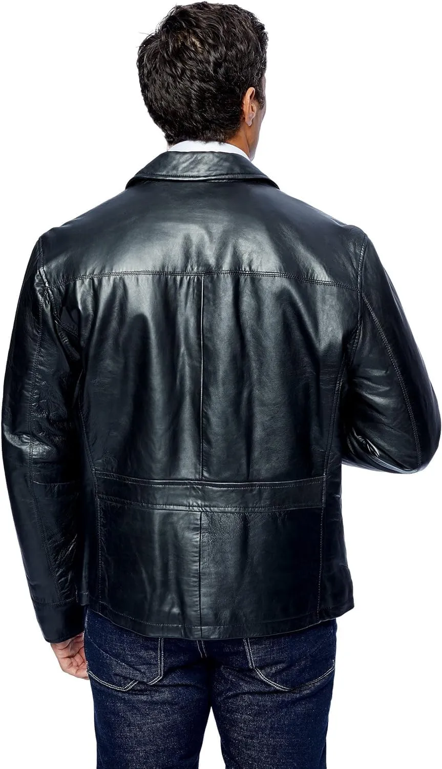 Men's New Zealand Lambskin Leather Classic Open Bottom Jacket