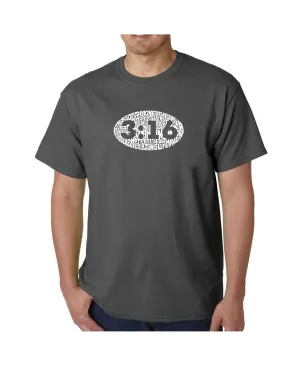 Men's word art T-shirt - John 3:16 LA Pop Art, gray