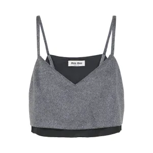Miu Miu Velor Top Gray