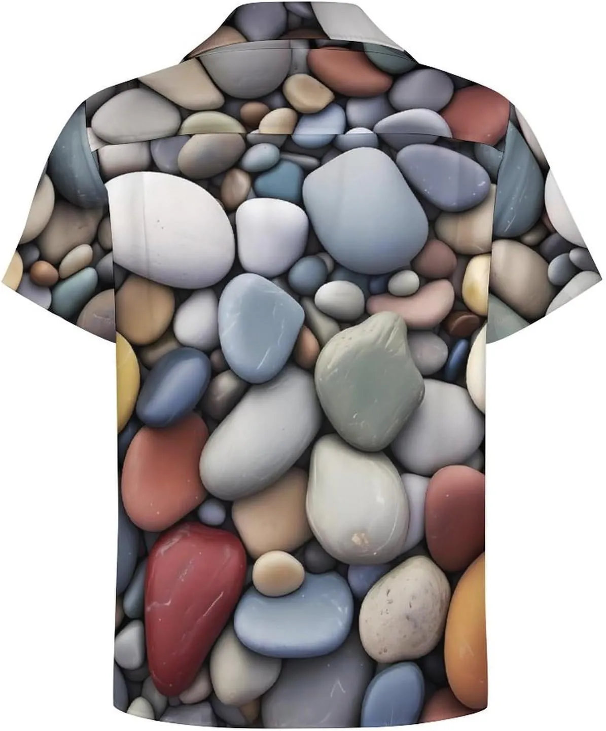 Pebble Stone Print Cuban Collar Shirt Classic Design for Comfort and Style