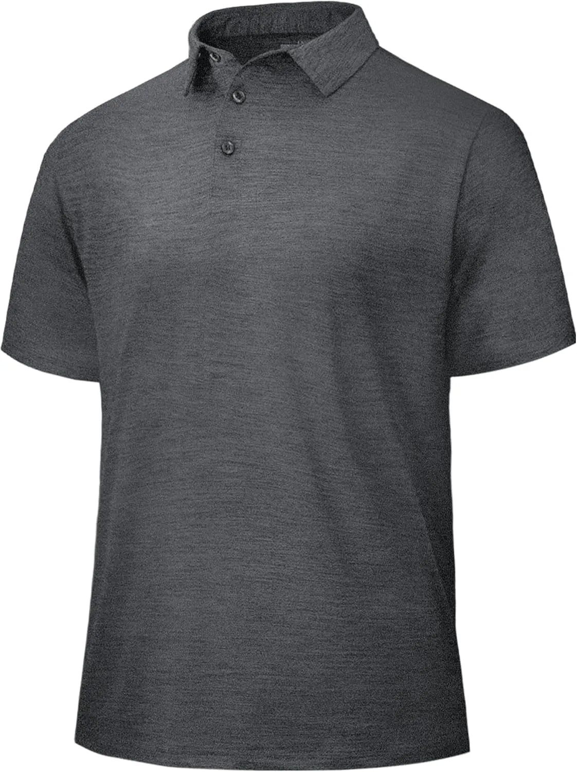 Polo Shirts for Men - Dry Fit Moisture Wicking Black Short Sleeve Performance Golf T Shirts for Casual Work Athletic