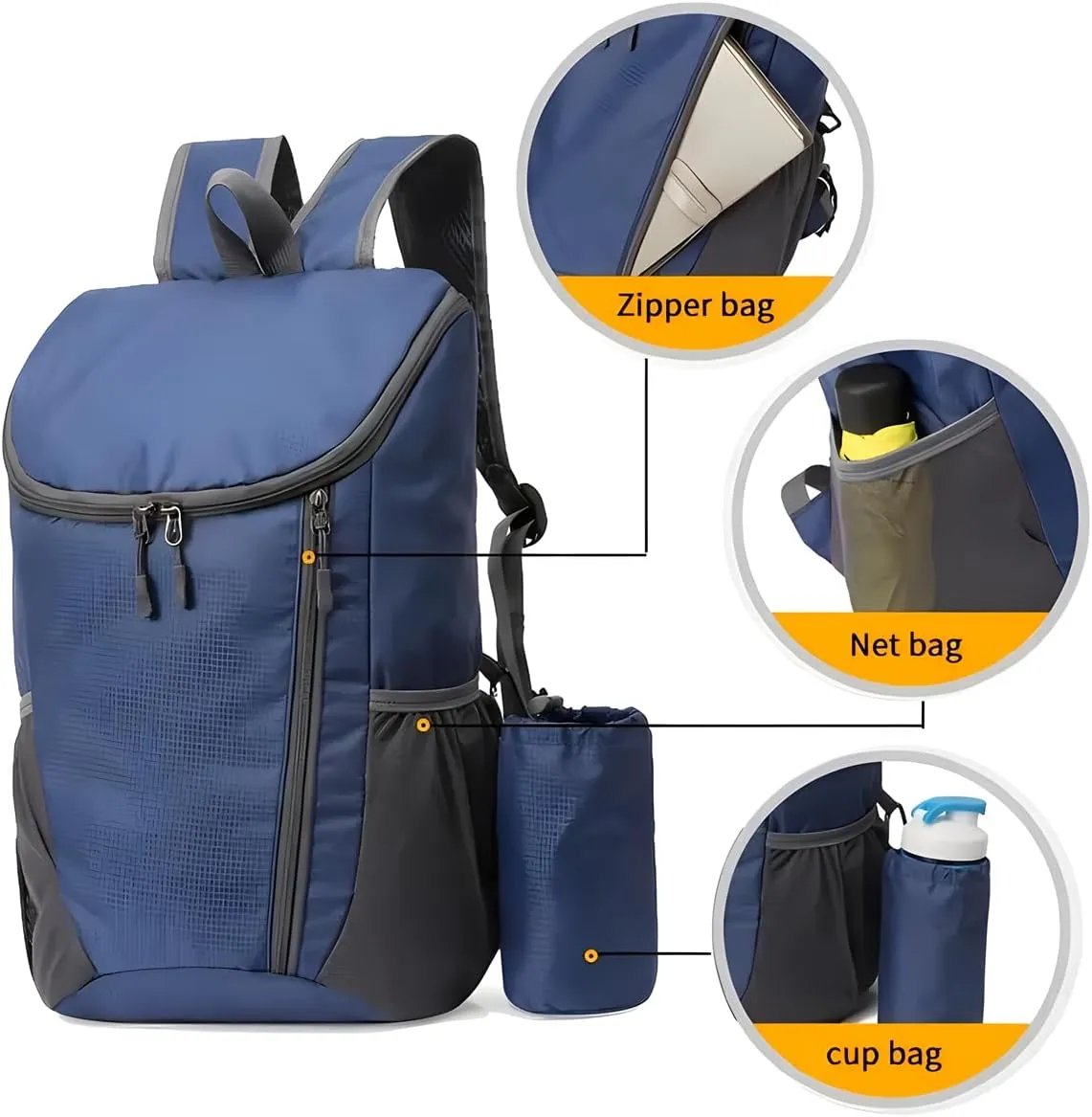 Portable Foldable Backpack Folding Mountaineering Bag, Ultralight Outdoor Cycling Rucksack, Travel Hiking Knapsack (Green)