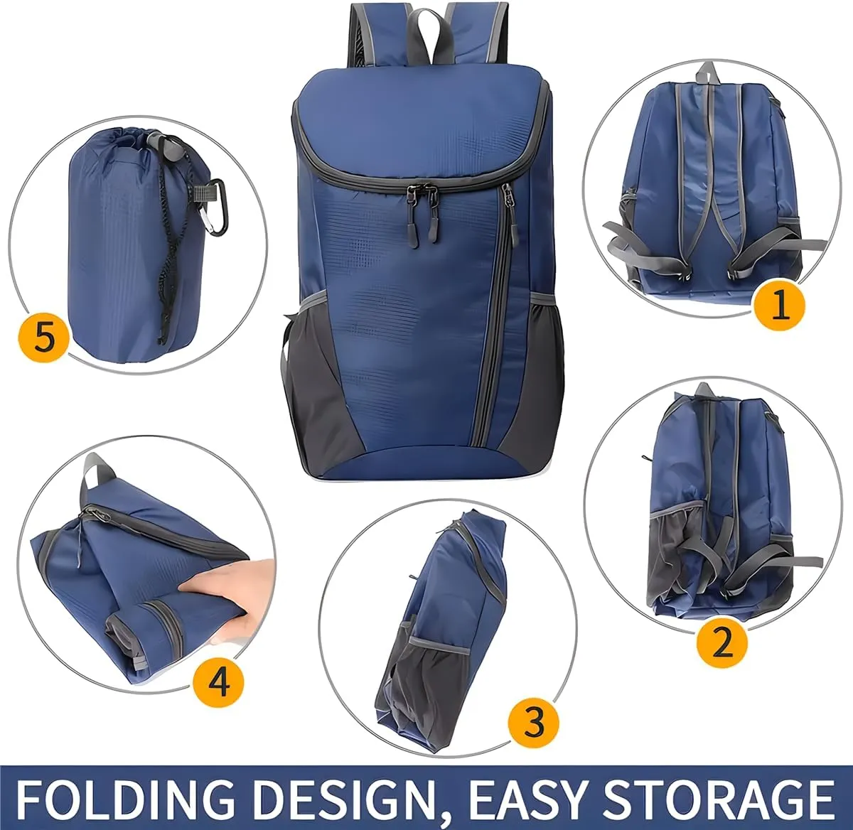 Portable Foldable Backpack Folding Mountaineering Bag, Ultralight Outdoor Cycling Rucksack, Travel Hiking Knapsack (Green)