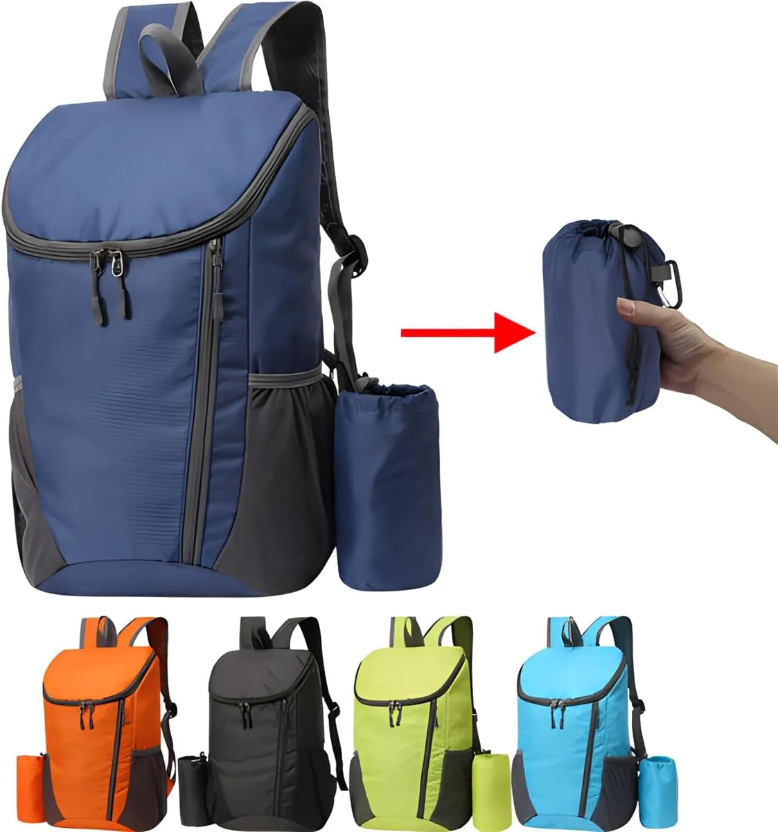 Portable Foldable Backpack Folding Mountaineering Bag, Ultralight Outdoor Cycling Rucksack, Travel Hiking Knapsack (Green)