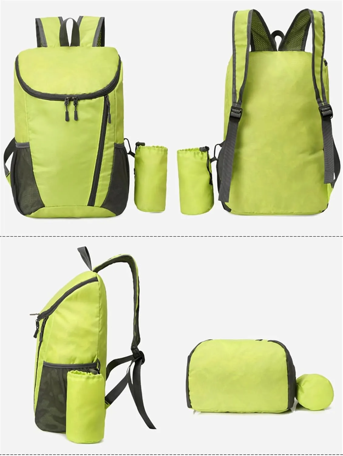 Portable Foldable Backpack Folding Mountaineering Bag, Ultralight Outdoor Cycling Rucksack, Travel Hiking Knapsack (Green)