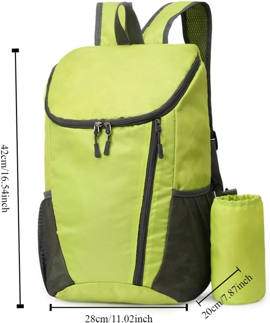 Portable Foldable Backpack Folding Mountaineering Bag, Ultralight Outdoor Cycling Rucksack, Travel Hiking Knapsack (Green)