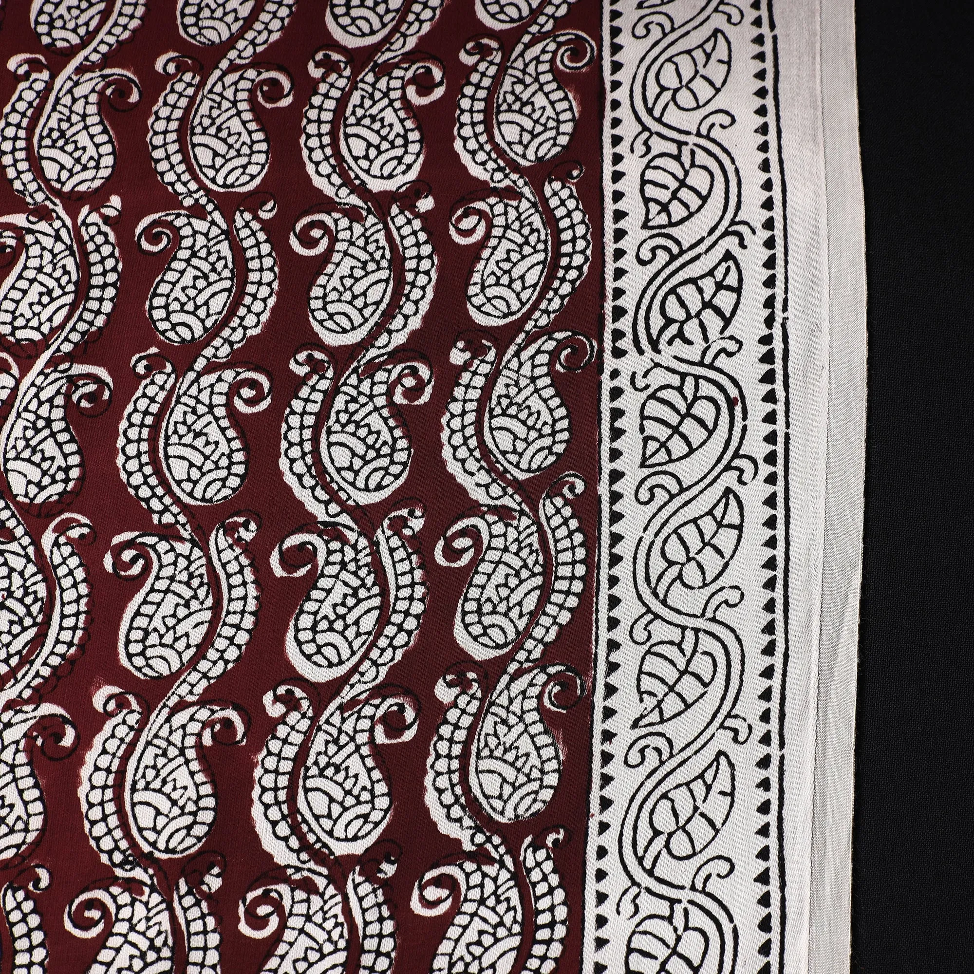 Red - Bagh Block Printed Modal Silk Fabric