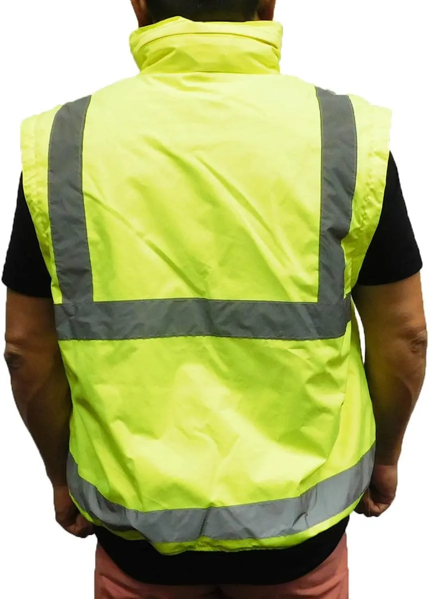 SAJ5000, ANSI/ISEA Class 3, Safety 3-in-1 Bomber Jacket, Reversible, Detachable, Resistant, Pockets, Neon Green
