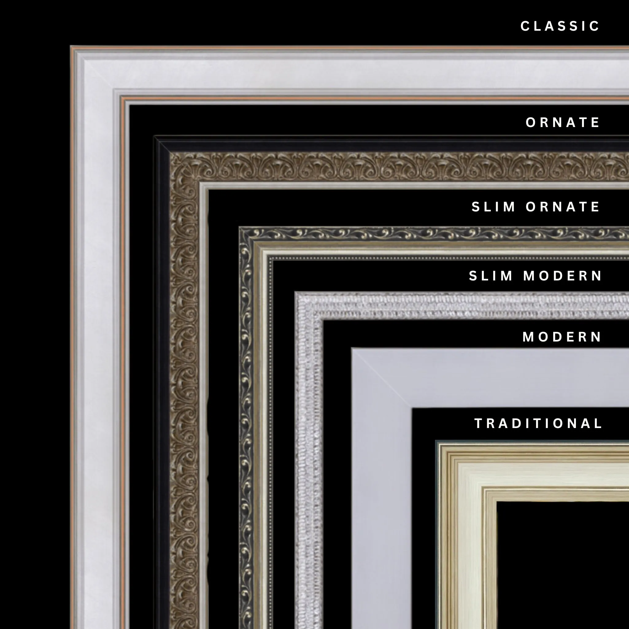 Silver 46x26 Picture Frame Ornate Traditional Classic Antique