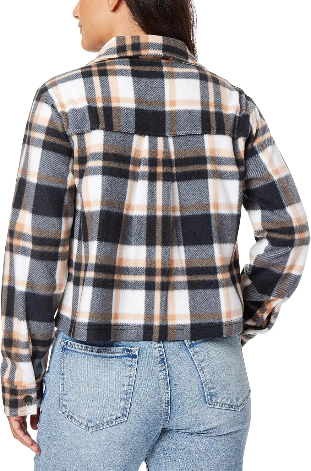 WallFlower Women's Chloe Polar Cozy Fleece Boyfriend Spring, Summer and Fall Light Shacket Jackets