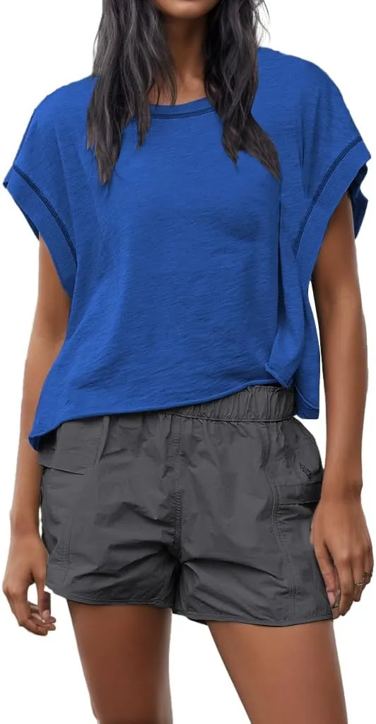Womens Backless Thin Workout Crop Tops Cutout Back Sports T-Shirts Exercise Blouse Tee Top Athletic Gym Yoga Shirt