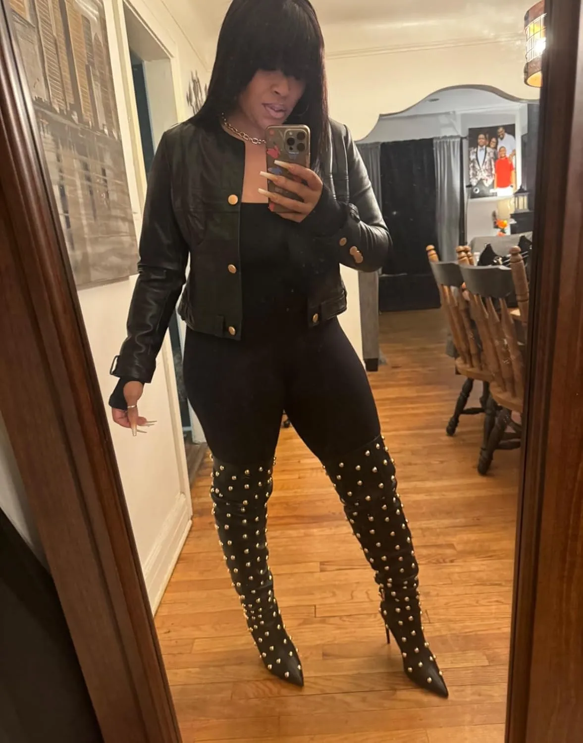 Women's Black Top Short Outdoor Fashion Cropped Real Leather Jacket - Motorcycle Jacket for Women