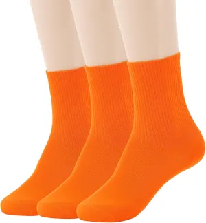 Womens Colorful Basic Sock -Unique Knit Cotton Crew Socks 3 Pack
