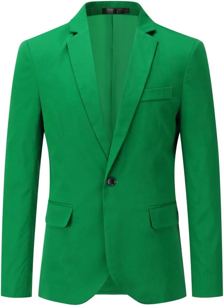 YUNCLOS Men's Slim Fit Casual 1 Button Notched Lapel Blazer Jacket