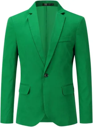 YUNCLOS Men's Slim Fit Casual 1 Button Notched Lapel Blazer Jacket