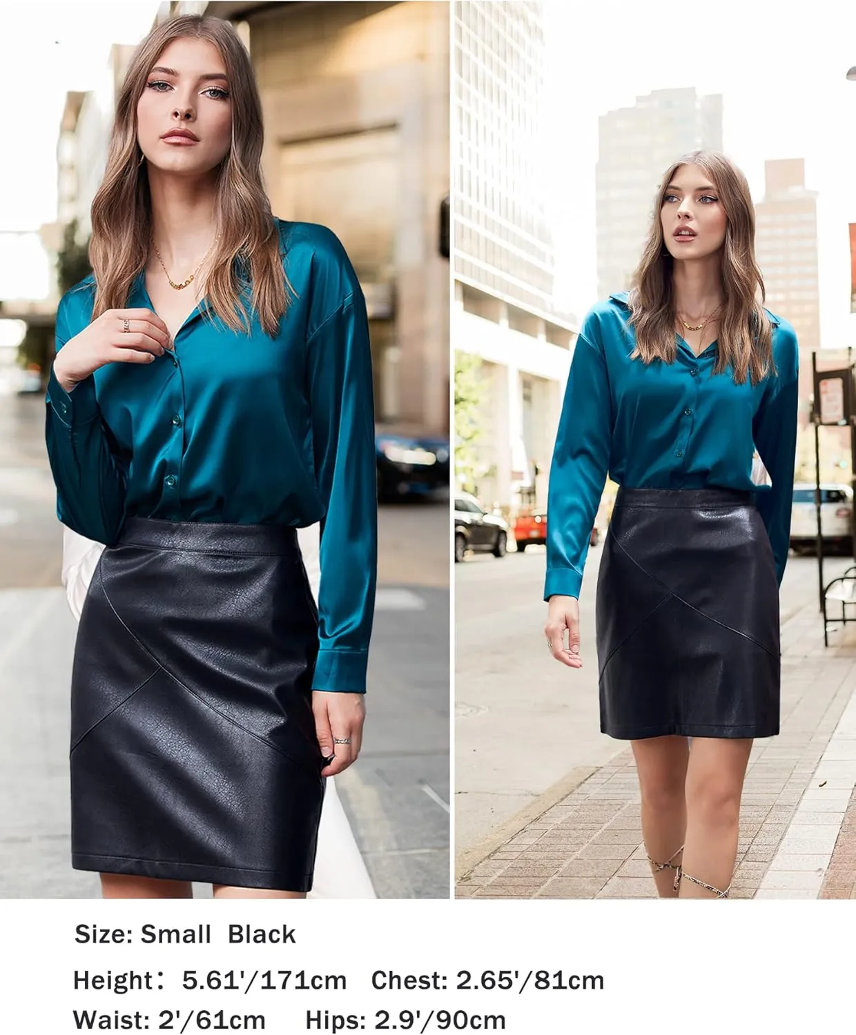 Zeagoo Women Classic High Waisted Faux Leather Bodycon Slim Mini Pencil Skirt